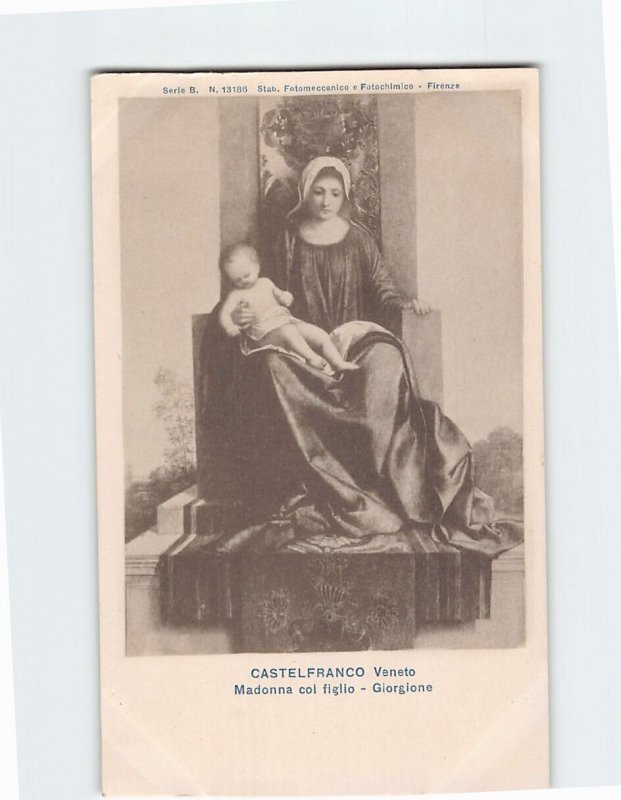 Postcard Madonna col figlio By Giorgione Castelfranco Veneto Italy