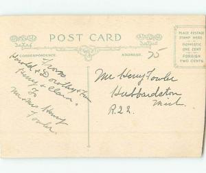 Damaged Trimmed c1910 Thanksgiving BOY CHEWS ON TURKEY WISHBONE AT TABLE HL5266