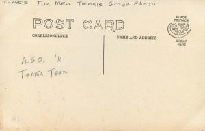 C-1910  Four Fun Men Tennis Group Photo RPPC Photo Postcard 12197