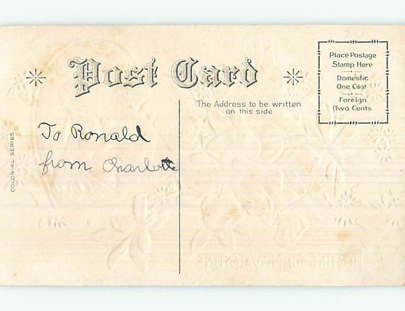 Bent Divided-Back valentine COLONIAL ERA - ROMANTIC COUPLE DANCING o5042