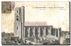Old Postcard Carcassonne L & # 39Eglise Saint Vincent