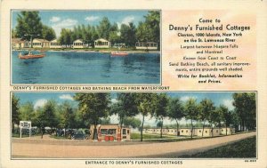 Clayton 1000 Islands New York Denny's Furnished Cottages 1940s Postcard 21-9561