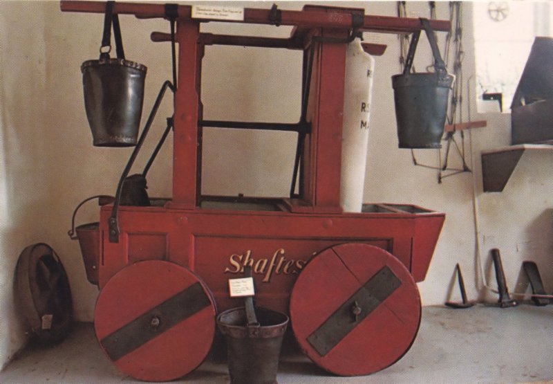 Antique Shaftesbury Dorset Fire Engine 1744 Water Bucket Postcard