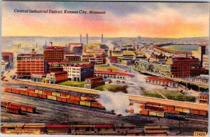 Postcard TRAIN STATION SCENE Kansas City Missouri MO AK3943