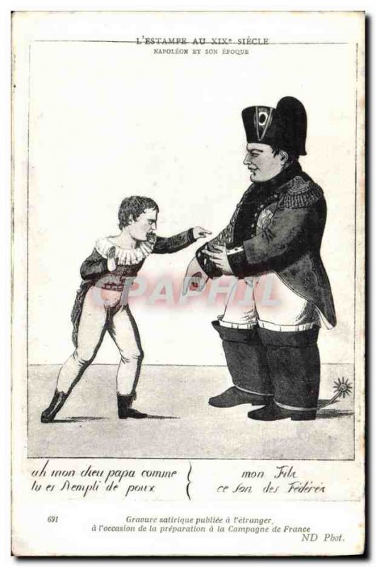 Old Postcard History Napoleon 1st satirical Engraving