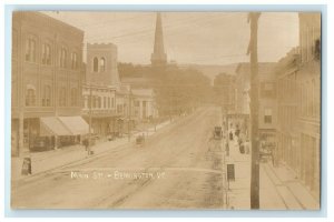 c1910 Main Street View Car Horse Buggy Bennington Vermont VT RPPC Photo Postcard 