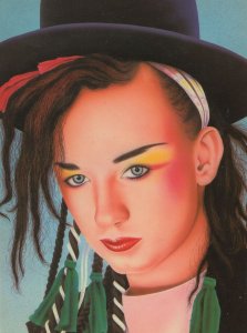 Boy George Culture Club Caricature Painting Postcard