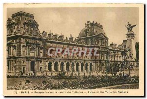 Old Postcard Perspective Paris Garden of Tuileurs
