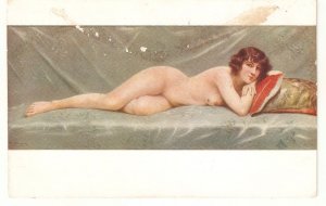 Nude. Idleness, by M.Becagli Fine painting, Salón de Paris Postcard # 61