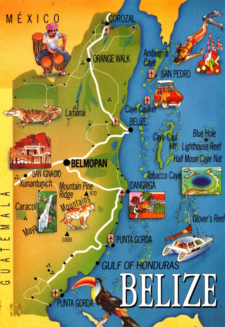 Map Of Belize Mexico Guatemala Topics Maps Postcard HipPostcard   F52585bc2d2eca6595dfff62245828e1 