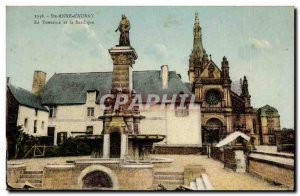 Sainte Anne d & # 39Auray - The Fountain and the Basilica Old Postcard