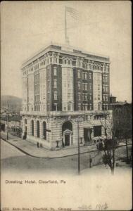 Clearfield PA Dimeling Hotel c1905 Postcard