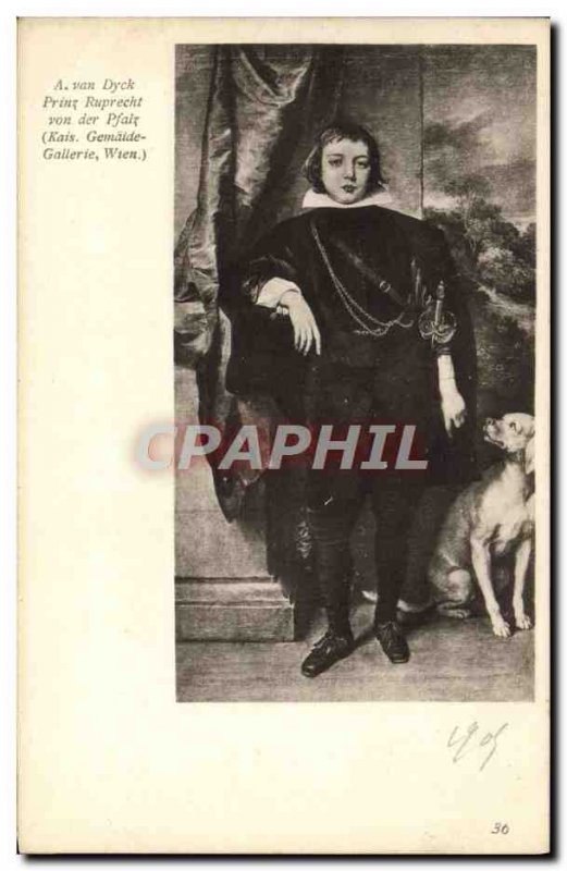 Old Postcard A van Dyck Prinz Ruprecht von der Wien Pflaz Kais Gemälde Galle...