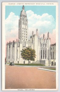 State View~Boston Avenue Methodist Episcopal Church Tulsa OK~Vintage Postcard