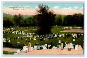 1915 Playgrounds East Side Park Paterson New Jersey NJ Antique Postcard 