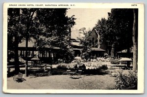 Vintage New York Postcard - Grand Union Hotel  Saratoga Springs  1939