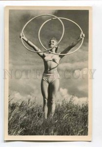 3070572 Charming Woman in Swimsuit w/ HOOPS Old Photo PC
