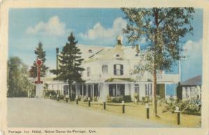 Postcard Portage Inn Hotel, Notre-Dame-du-Portage, Quebec Canada posted 1954 A35