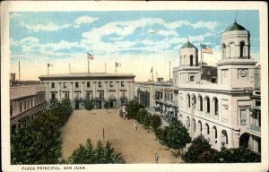 San Juan Puerto Rico Plaza Principal c1900-20s Vintage Postcard