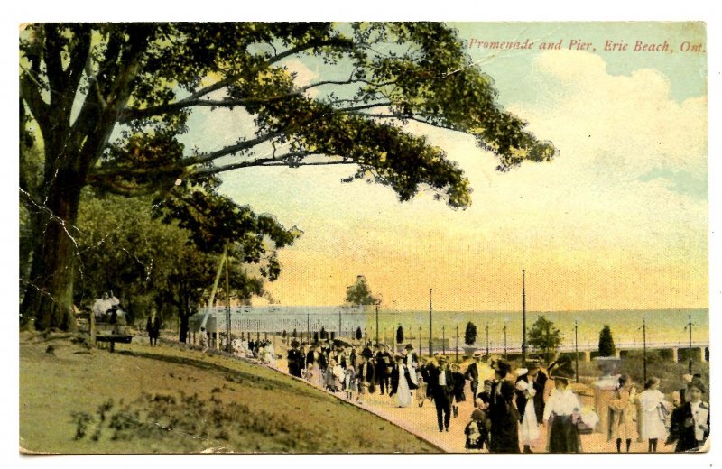 Canada - Ontario, Erie Beach. Promenade & Pier    (creases)