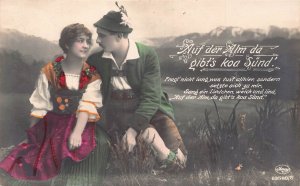 Auf der Alm da gibt's koa Suend Couple Traditional Costume Schwarzwald p...