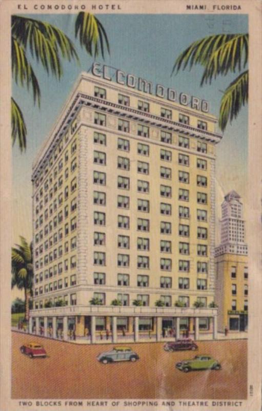 El Commodore Hotel Miami Florida 1941 Curteich