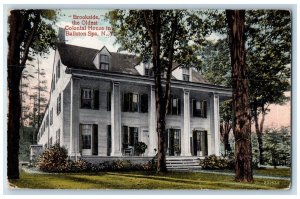 c1910 Brookside Oldest Colonial House Exterior Ballston Spa New York NY Postcard