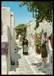 Greece - Picturesque road of an island.