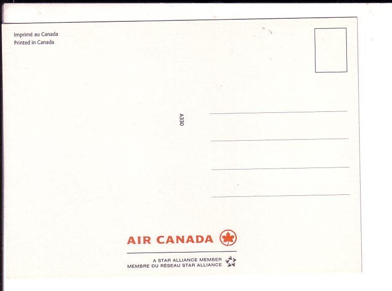 A330 Airplane, Air Canada, Star Alliance, 5 X 7 inch Postcard