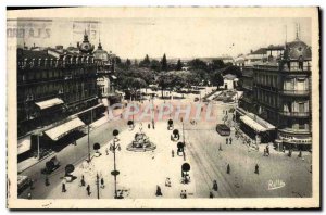 Old Postcard Montpellier Place de la Comedie