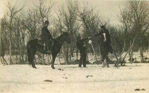 C-1910 Men Horses whiskey Jug Winter RPPC Photo Postcard 20-5411