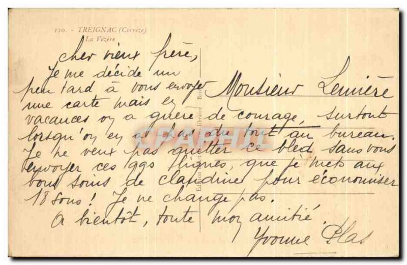 Postcard The Old Treignac vezere