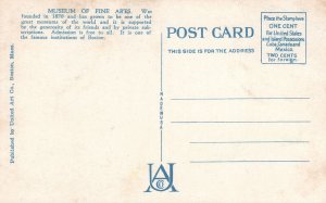 Vintage Postcard Museum Of The Arts Boston Massachusetts MA United Art Co. Pub.