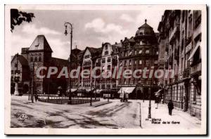 Old Postcard Metz Place De La Gare