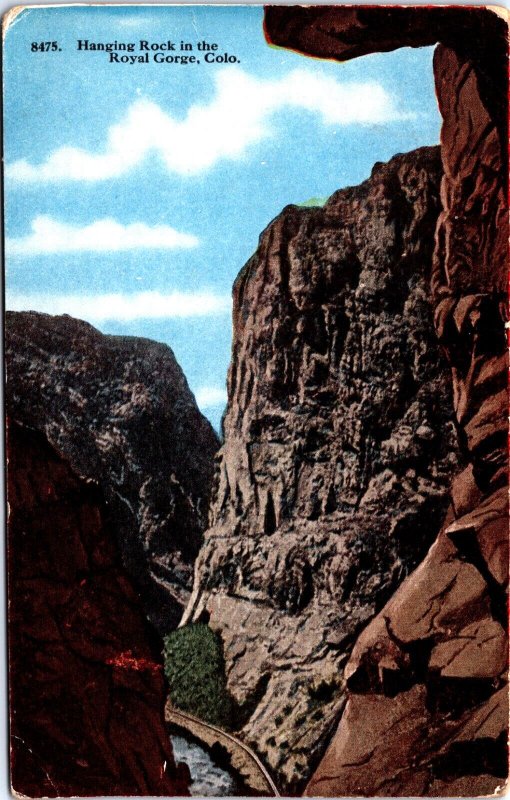 USA Hanging Rock In The Royal Gorge Colorado Vintage Postcard 09.71