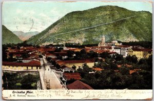 1910's Orizaba Mexico Panorama Mountain, Street View And Buildings Postcard