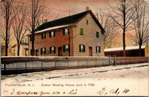 Vtg Plainfield New Jersey NJ Quaker Meeting House 1907 UDB Postcard