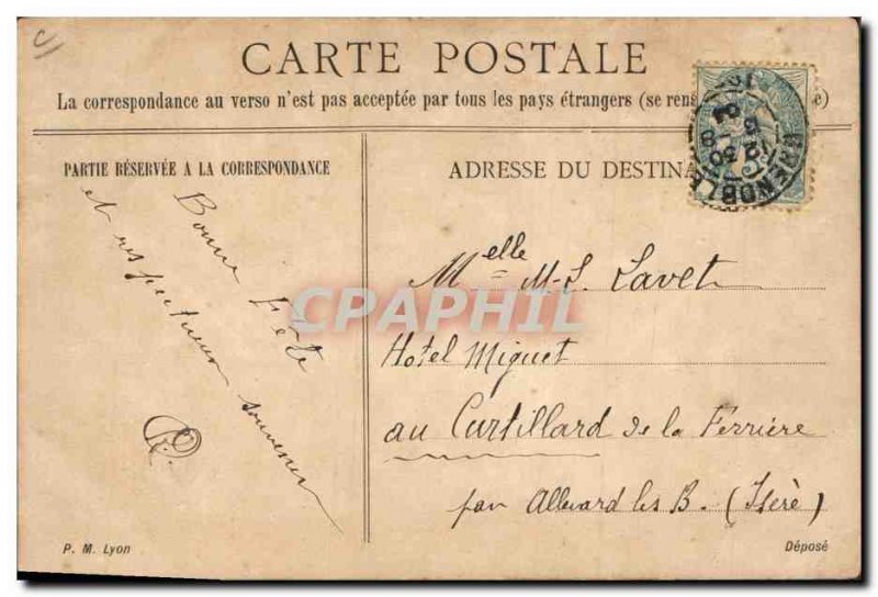 Old Postcard Postcards saw (hand drawing)