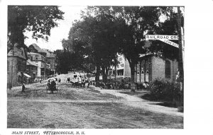 Peterborough NH Main Street Horse & Wagons, Postcard