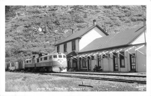 Bennett BC Canada White Pass Train at Station Real Photo Postcard AA59621