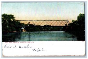 1907 The Iron Bridge And River Saugerties New York NY Posted Antique Postcard