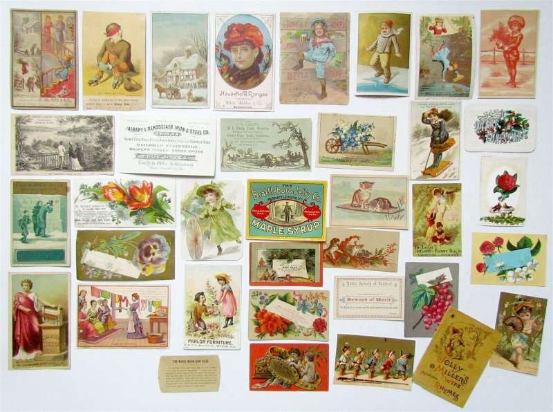 LOT of 36 ANTIQUE VICTORIAN TRADE CARDS