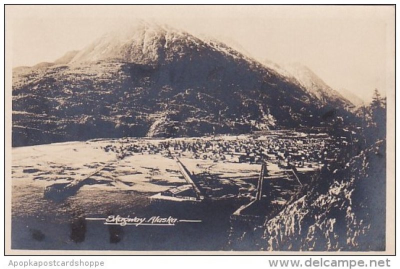 Alaska Skagway Aerial View Real Photo