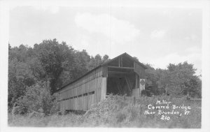 J75/ Brandon Vermont RPPC Postcard c1950s Covered Bridge 306