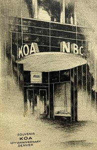 NBC Studios KOA Radio Denver 10th Anniversary c.1932 Bridge Card Game Scorecard