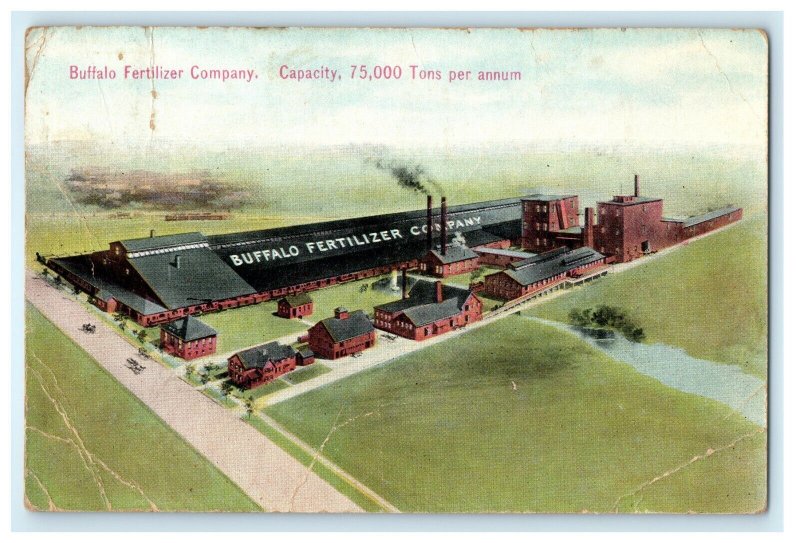 1911 Buffalo Fertilizer Co. Factory Advertising Sloan New York NY Postcard 