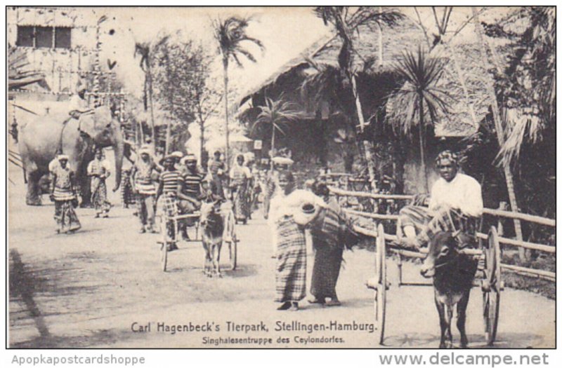 Carl Hagenbeck Tierpark Stellingen Hamburg Singhalenstruppe des Ceylondorfes ...