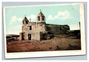 Vintage 1900's Postcard Old Church at Pueblo of Isleta New Mexico