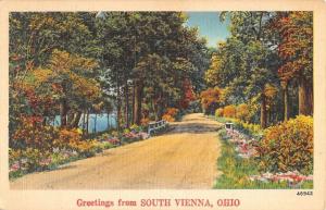 South Vienna Ohio Scenic Roadway Greeting Antique Postcard K93058