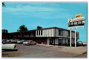 1960 Coachman Motel Restaurant Washington Downtown Bloomington Illinois Postcard